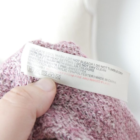 Fat Face United Kingdom Long Sleeve Crewneck Pink Knit Sweater US 8 UK 12 - Picture 5 of 10